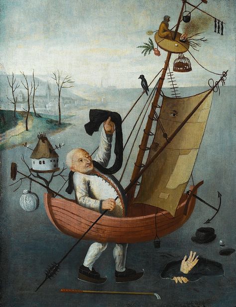 Bosch.  The fools ship.  1545 Paris Passages, Bosch Hieronymus, Hieronymous Bosch, Sothebys Art, Medieval Artwork, European Sculpture, Photography Sculpture, Hieronymus Bosch, Digital Museum