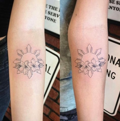 Filipino Sun Tattoo, Traditional Filipino Tattoo, Sun Tattoo Ideas, Filipino Sun, Sun Tattoo Designs, Filipino Tattoos, Men's Fashion Tips, Full Arm Tattoos, Simple Tattoo Designs