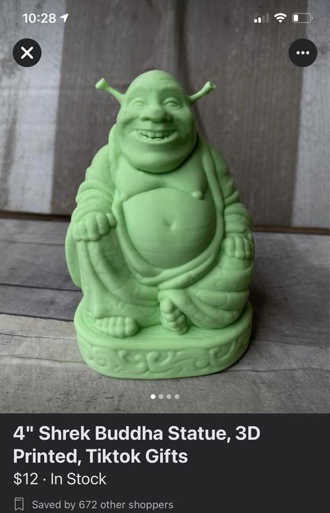 Shrek Buddha, Shrek, Shelf Decor, 3d Printed, Funny Gifts, Glow In The Dark, Garden Sculpture, Buddha Statue, 3d Printing