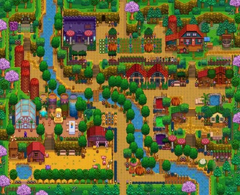 Stardew Valley Farm Layout Mine, Stardew Mountain Farm, Sdv Hilltop Farm Layout, Stardew Valley Hilltop Farm Layout Ideas, Stardew Valley Mountain Farm, Stardew Valley Hill Top Farm Layout, Stardew Mountain Farm Layout, Mountain Farm Stardew Valley, Sdv Hilltop Farm