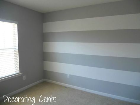 1000+ ideas about Grey Striped Walls on Pinterest | Neutral Carpet ... Striped Walls Bedroom, Grey Striped Walls, Painting Stripes On Walls, Blue Gray Bedroom, Nursery Makeover, Entry Wall, Striped Walls, Girls Rooms, Bedroom Wall Paint