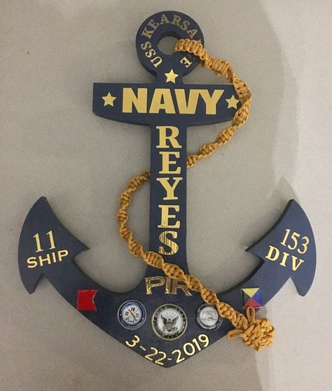 Us Navy Anchor Door Hanger, Navy Anchor Door Hanger, Pir Anchor Door Hanger, Navy Graduation Anchor, Navy Pir Anchors, Navy Anchors For Graduation, Send Off Party Ideas, Navy Decorations, Military Send Off Party Ideas