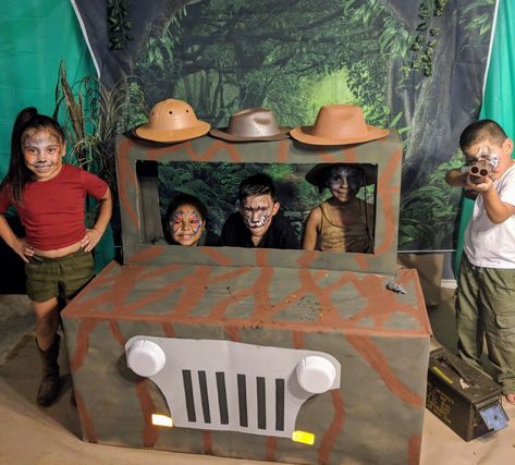 Jumanji Theme, Camping Dramatic Play, Safari Truck, Trunk Ideas, Jungle Theme Classroom, Library Themes, Jungle Theme Parties, Safari Theme Birthday, Classroom Birthday