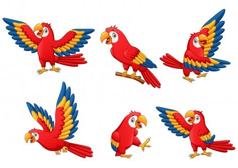 Set of funny parrot cartoon. illustratio... | Premium Vector #Freepik #vector #character #cartoon #bird #animal Parrot Cartoon, Casino Art, Free Cartoon Characters, Bird Outline, Birds Logo, Body Parts Preschool, Parrot Painting, Animal Mascot, Learning Art