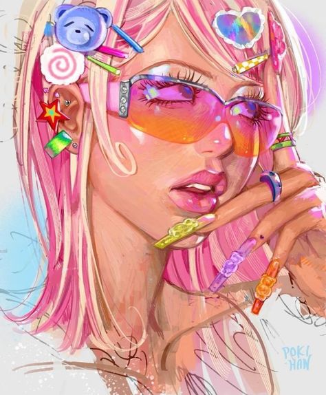 Ganguro Gyaru, Kuro Gyaru, Gyaru Art, Goth Make Up, Y2k Art, Swag Art, Pretty Drawings, Dope Art, Cute Art Styles