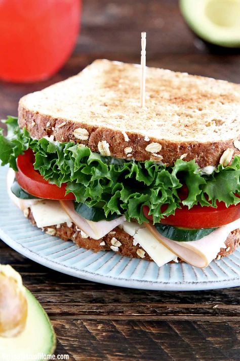 This Turkey Sandwich Recipe is one of our favorite sandwiches. The sandwich is loaded with vegetables of homegrown cucumber and tomatoes which makes it taste absolutely desirable. Pulled Turkey Sandwiches, Turkey Cutlet Recipes, Toasted Turkey, Sandwich Recipe Videos, Sandwich Spread Recipes, Sandwich Recipes For Kids, Turkey Lunch, Hot Turkey Sandwiches, Turkey Lunch Meat