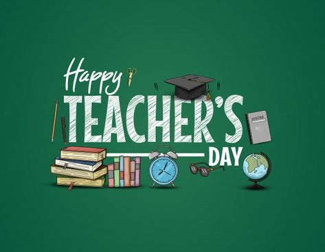 Happy teachers day with school supplies Premium Vector | Free Vector #Freepik #vector #freeschool #freedesign #freehand #freeeducation When Is Teachers Day, Happy Teachers Day Message, Teachers Day Speech, Happy Teacher's Day Images, Teachers Day Message, Happy Teachers Day Wishes, Happy Teachers Day Card, Teachers Day Celebration, Teachers Day Poster