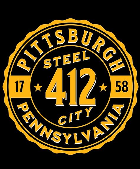 "Pittsburgh Pennsylvania Steel City 412 Home" by rbaaronmattie | Redbubble Steelers Country, Pittsburgh Sports, Sports Logos, Steel City, Cricut Craft, Pittsburgh Pennsylvania, Cricut Craft Room, Big Little, Sports Logo