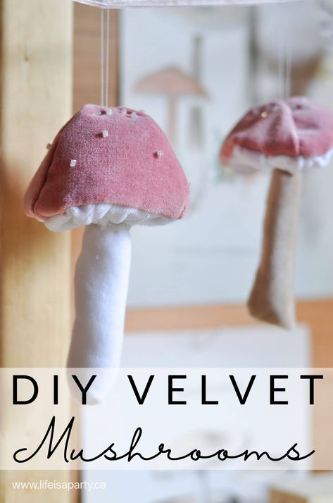 DIY Velvet Mushroom Craft: make your own Anthropologie inspired velvet mushrooms perfect as decor, or as an ornament. This DIY Velvet Mushroom craft is a fun, and quick sewing project.  I was inspired by the Antropologie ones that were available this past Christmas.  My version is quick project, and really fun to make.  Today I’m […] The post DIY Velvet Mushroom Craft appeared first on Life is a Party. Velvet Mushrooms, Life Is A Party, Christmas Fabric Crafts, Mushroom Crafts, Fabric Crafts Diy, Anthropologie Inspired, Mushroom Decor, Handmade Christmas Ornaments, Cool Diy Projects