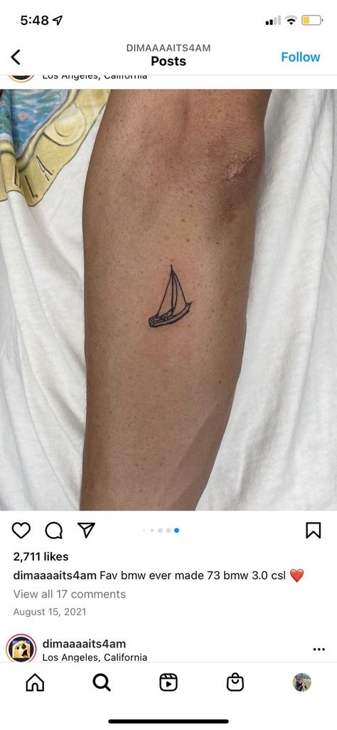 Sail Boat Tattoo, Eve Tattoo, Sailing Tattoo, Sailboat Tattoo, Boat Tattoo, Tiny Heart Tattoos, Tasteful Tattoos, Diy Tattoo, Nail Tattoo