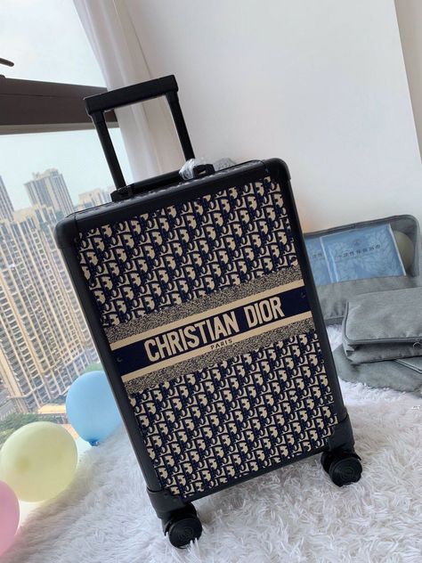 Dior Suitcase, Dior Luggage, Rimowa Luggage, Women's Bags By Color, Luxury Luggage, Chanel #1, Handbag Essentials, Carpet Bag, Bestie Goals