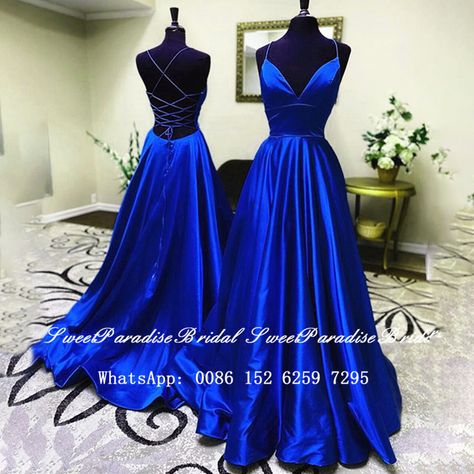 Sexy Criss Cross Back Bridesmaid Dresses Royal Blue Satin Long A Line Spaghetti Strap Wedding Guest Dress Vestidos Royal Blue Floor Length Dress, Royal Blue Backless Dress, Prom Dresses Blue Royal Long, Royal Blue Dresses Formal, Bridesmaid Royal Blue Dresses, Royal Blue Maid Of Honor Dress, Royal Blue Wedding Dress Bridesmaids, Royal Blue Prom Dress Aesthetic, Grad Dresses Royal Blue