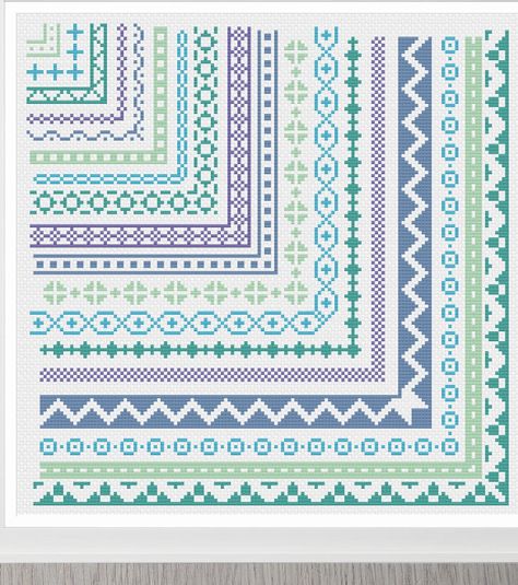 Cross Stitch Circle Border, Cross Stitch Borders Simple, Free Crochet Stitches, Cross Stitch Border, Cross Stitch Borders Corner, Cross Stitch Boarders, Unique Cross Stitch, Cross Stitch Border Pattern, Cross Stitch Geometric