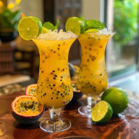 🍹 Unleash the tropical storm with Passion Fruit Hurricane! #TropicalTwist 🍸 Passion Fruit Hurricane 🛒 Ingredients: Light rum: 1 oz Dark rum: 1 oz Passion fruit juice: 2 oz Orange juice: 1 oz Lime juice: 1/2 oz Simple syrup: 1 tbsp Ice 👩‍🍳 Instructions: Mix: Combine all ingredients in a shaker with ice. Shake: Vigorously until well chilled. Pour: Strain into a hurricane glass. 🌴 Feel the breeze of the islands with every sip! #HurricaneCocktail Fruit Shake, Passion Fruit Juice, Instagram Recipes, Light Rum, Dark Rum, Tropical Storm, Trending Recipes, Fruit Juice, Passion Fruit