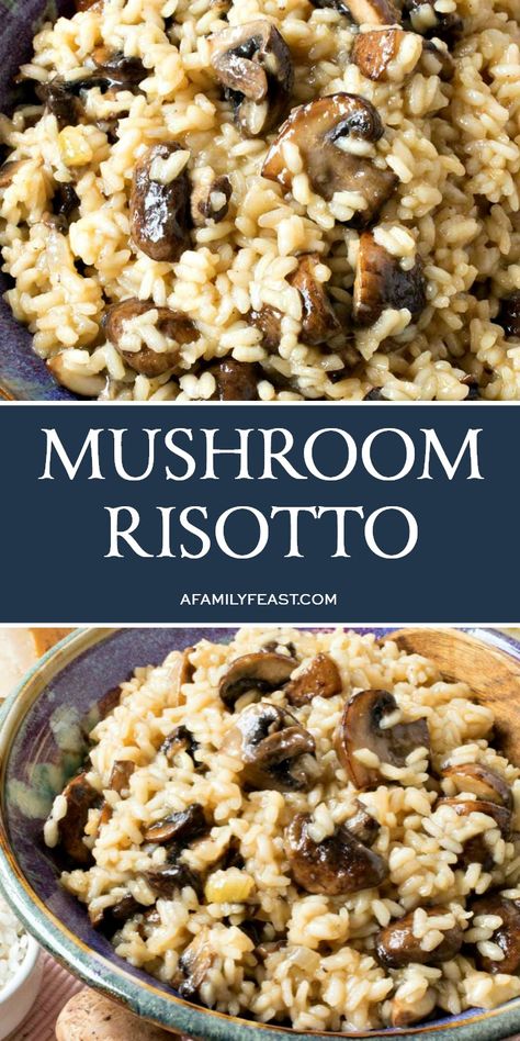 A delicious Mushroom Risotto is easier than you might think! It’s a classic Italian dish that everyone should learn how to make. #Italian #Risotto #rice #comfortfood Risotto Recipes Easy, Risotto Dishes, Mushroom Risotto Recipes, Chicken Risotto, Risotto Recipe, Classic Italian Dishes, Mushroom Risotto, Pan Meals, Risotto Recipes