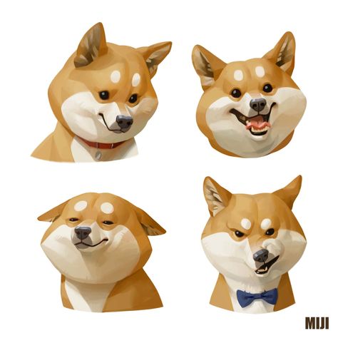 Shiba dog, miji lee on ArtStation at https://www.artstation.com/artwork/qD0ON Dogs Cartoon, Shiba Dog, 강아지 그림, Poses References, Dog Illustration, Dog Drawing, 영감을 주는 캐릭터, Cartoon Dog, Drawing Artwork