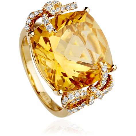 Kiki Citrine Bow Ring (£2,900) found on Polyvore Yellow Gems, Citrine Jewelry, Diamond Bows, Yellow Jewelry, Jewellery Brand, Bow Ring, Bling Rings, Mellow Yellow, Precious Gems