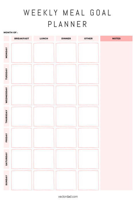 Goal Planner Template, Meal Plan Template, Meal Planner Template, Meal Planning Template, Weekly Goals, Downloadable Templates, Goal Planner, Planner Printables, Plan Template