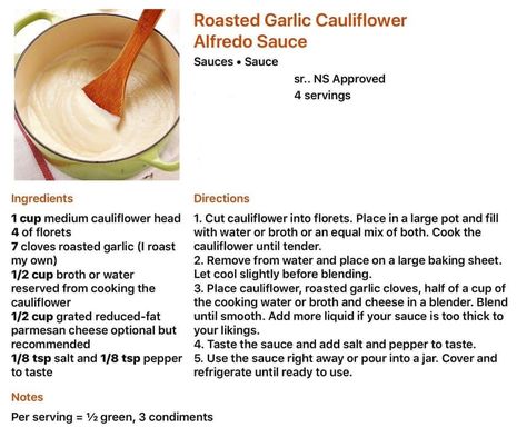 Cauliflower Alfredo Sauce, Garlic Cauliflower, Cauliflower Alfredo, Cauliflower Sauce, Lean Protein Meals, Clean Eating Diet Plan, Lean And Green, Roasted Garlic Cauliflower, Cauliflower Mac And Cheese