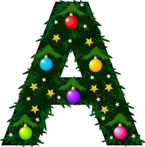 Christmas Fonts Alphabet, Holiday Fonts, Christmas Tree Collection, The Letter A, Christmas Alphabet, Vector Christmas, Christmas Fonts, The Font, Classroom Crafts