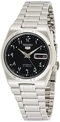 Seiko 5 Automatic Black Dial Stainless Steel Men's Watch SNK063J5 Seiko 5 Automatic, Seiko Automatic, Seiko Men, Seiko 5, Watches Unique, Stainless Steel Band, Stainless Steel Watch, Black Watch, Silver Man