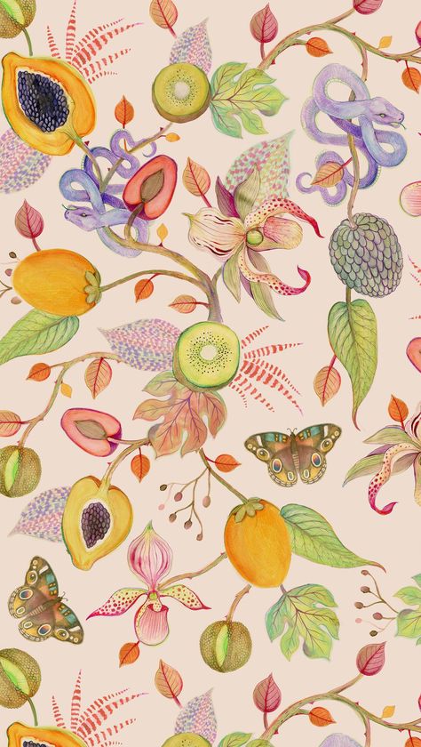 #EasyFruitSnacksforOn-The-Go Whats Wallpaper, Fruit Wallpaper, Design Textile, Illustration Vintage, Exotic Fruit, Life Tips, Beauty And Lifestyle, Love Is In The Air, Pattern Mixing