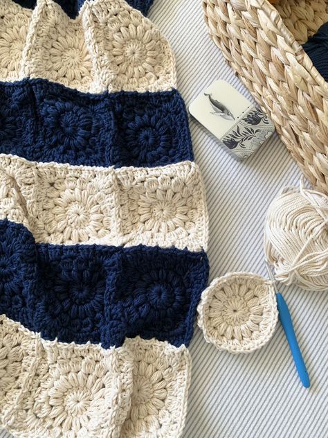 Navy Crochet Blanket, Nautikrall Crochet, Blush Hydrangea, Striped Nursery, Striped Crochet Blanket, Coral Colour, Striped Baby Blanket, Baby Girl Blanket, Nautical Looks