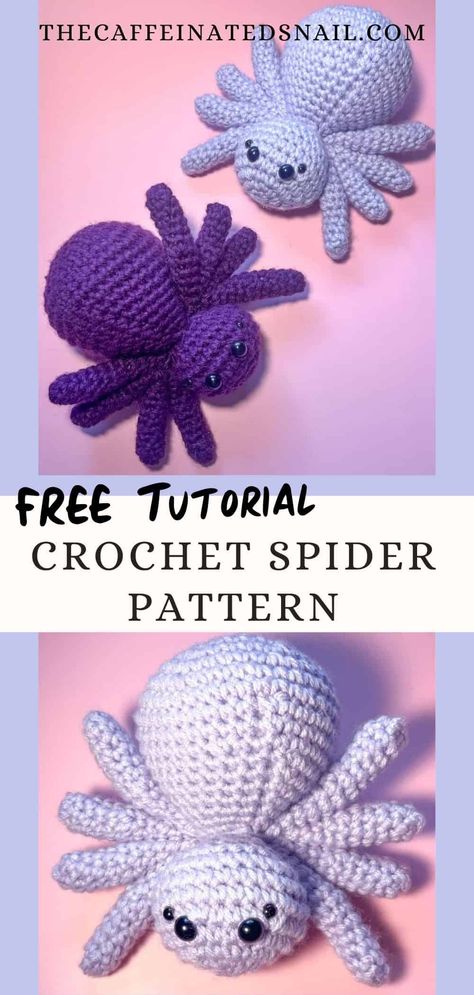 My Free Crochet Spider Pattern is easy to make and perfect for those spooky Halloween decorations! This crochet spider has 8 legs and looks like an actual spider without any of the creepy crawly! Free crochet spider pattern for Halloween! #freecrochetpatterns #crochethalloweenpatterns #spookyseason Spider Amigurumi Free Pattern, Jumping Spider Crochet Pattern Free, Free Crochet Spider Pattern, Crochet Patterns Spider, Crochet Spider Free Pattern, Creepy Crochet, Spider Crochet, Crochet Spider, Scrap Crochet