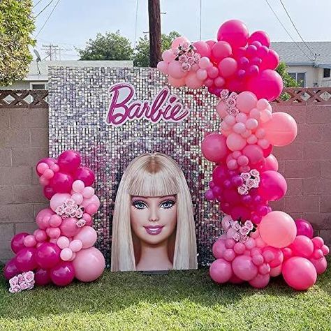 19 Barbie Theme Party Ideas - The Bash Barbie Theme Party Ideas, Barbie Themed Birthday Party, Barbie Bday, Barbie Decorations, Pink Balloon Garland, Theme Party Ideas, Barbie Party Decorations, Barbie Theme Party, Princess Theme Birthday