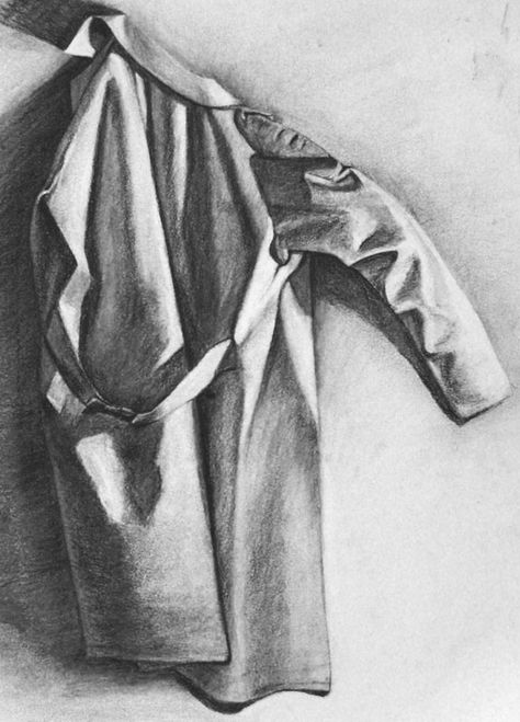 charcoal drawing of Doctor's white coat White Coat Outfit, Doctor White Coat, Doctor Drawing, Coat Outfit, Medical Art, Medical Aesthetic, Protective Clothing, White Coat, Charcoal Drawing