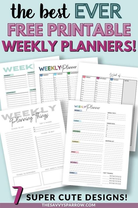 Looking for a weekly planner to print? These free printable weekly planner templates can easily be added to your paper planner, or you can hang them on your fridge and use them as a weekly schedule printable instead! Choose from 7 different cute weekly planner printables or print all of the free planner pages and see which you like best! Undated Weekly Planner Free Printable, Weekly Work Planner Free Printable, Weekly Planner Printables Free Pdf, Free Weekly Printable Planner, 2024 Weekly Planner Printable Free, 2 Page Weekly Planner Printable Free, Week At A Glance Printable Free, Free Printable Weekly Planner Template, Free Printable Planner Pages