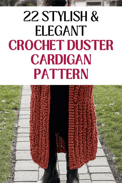 Long Crochet Duster Pattern: Detailed Instructions Crochet Duster Coat Free Pattern, Crochet Maxi Cardigan Pattern, Crochet Long Vest Pattern Free Easy, Crochet Duster Sweater Pattern Free, Free Crochet Coat Patterns, Crochet Long Coat Pattern Free, Crochet House Coat, Crochet Long Hooded Cardigan Pattern Free, Crochet Coatigan Free Pattern