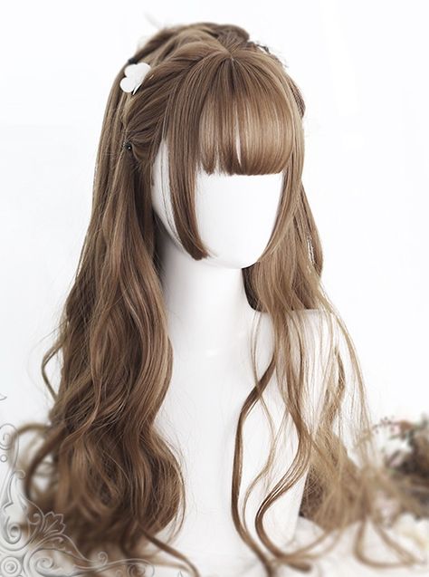 Korean Hairstyle Ideas, Hime Cut, Ulzzang Hair, Korean Hair Color, How To Cut Bangs, Long Hair Wigs, Long Hairstyle, Kawaii Hairstyles, Trendy Hairstyle