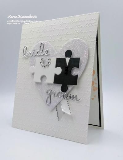 Stampin’ Up! Well Written Wedding Card – Creative Stamping Designs Wedding Cards Su, Wedding Card Craft Ideas, Creative Wedding Cards, Homemade Wedding Cards, Stampin Up Wedding Cards, Circle Cards, Memories Scrapbook, Scrapbook Wedding, Wedding Shower Cards