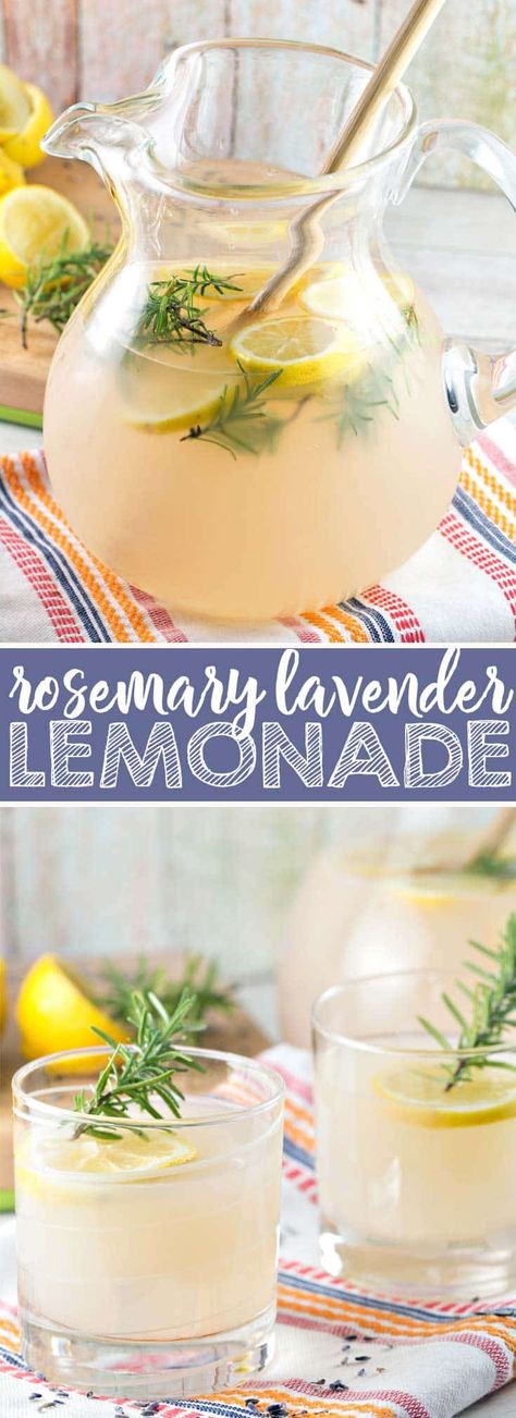 Rosemary Lavender Lemonade: spruce up some fresh squeezed lemonade for your next gathering with a few sprigs of rosemary and some dried lavender.  Perfect for sipping, with or without a splash of vodka! {Bunsen Burner Bakery} via @bnsnbrnrbakery Nonalcoholic Drink, Rosemary Lemonade, Forest Food, Yum Drinks, Spring Foods, Homemade Lemonade Recipes, Fruity Recipes, Bunsen Burner, Lavender Recipes