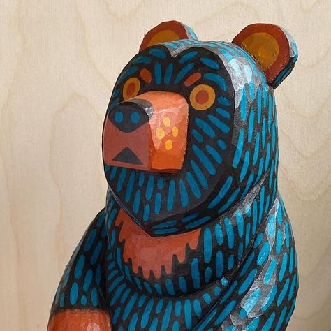 Bear Carving, Wooden Sculpture, Designer Toys, Capsule Collection, Black Bear, Local Artists, Stop Motion, Art Toy, Wood Carving