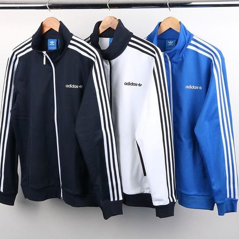 80s Casual Classics on Instagram: “Deliver the ultimate adidas track top, the Beckenbauer is available in sizes UK XS-2XL from just £59.95 across these 3 classic colours…” Adidas Apparel, Adidas Outfit Men, Adidas Track Top, Mens Outdoor Fashion, Sports Fashion Men, Football Casuals, Classy Suits, Adidas Tracksuit, Jackets Men Fashion