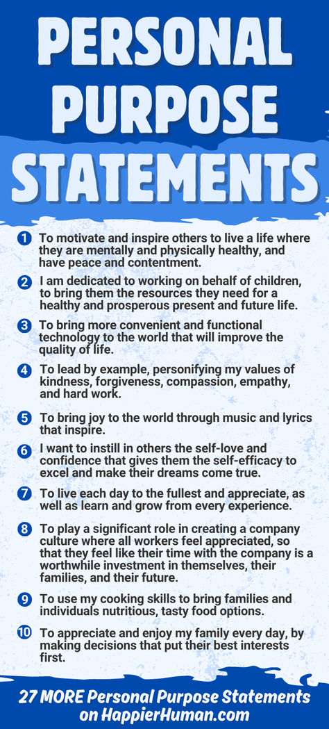 Unlock the secret to a more meaningful existence with our collection of 37 personal purpose statement examples and ideas. Whether you're at the beginning of your self-improvement journey or looking to deepen your commitment to purposeful living, these powerful statements will guide and inspire you towards personal growth. Perfect for anyone passionate about transforming their life and embracing their true potential. Persona Growth |Self Improvement Journey |Purposeful Living Purpose Statement Examples, Personal Improvement Plan, Improve Brain Power, Powerful Statements, Purpose Statement, Goals 2024, Purposeful Living, Self Help Skills, Growth Mindset Quotes