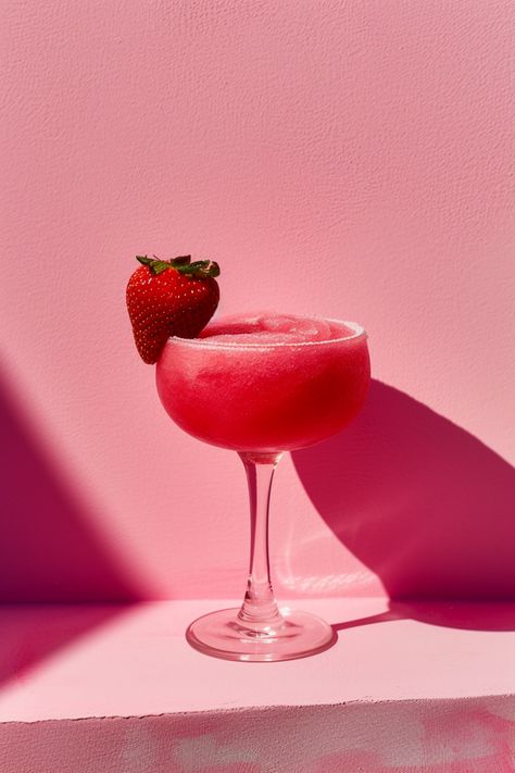 Delicious Frozen Strawberry Daiquiri Recipe for Refreshing Summer Cocktails #cocktails #cocktailrecipes Strawberry Daiquiri Recipe Frozen, Strawberry Daiquiri Aesthetic, Daiquiri Aesthetic, Summer Drinks Aesthetic, Aesthetic Cocktails, Strawberry Daiquiri Cocktail, Strawberry Daiquiri Recipe, Cocktails Aesthetic, Cocktail Aesthetic