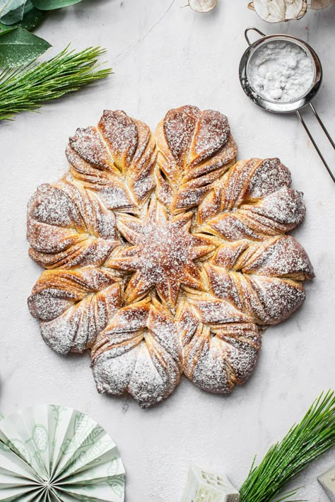 Sourdough Star Bread Sourdough Star Bread Pantry Mama, Baked Collective Sourdough Star Bread, Sourdough Cinnamon Roll Star Bread, Sourdough Cinnamon Snowflake Bread, Pantry Mama Star Bread, Sourdough Cinnamon Snowflake, Sourdough Discard Star Bread, Sourdough Snowflake Bread, Christmas Tree Sourdough Loaf