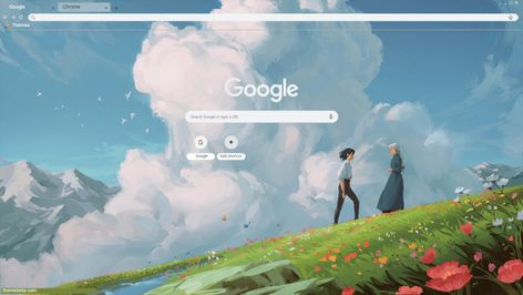 Howl's Moving Castle Chrome Theme - ThemeBeta Howls Moving Castle Wallpaper, Google Themes, Chrome Theme, Wal Paper, Howl's Moving Castle, Beach Wallpaper, Howls Moving Castle, Google Chrome, Theme Design