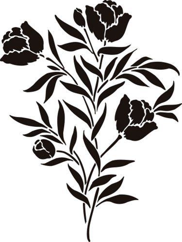 Free printable Peony stencils and templates Flower Stencil Patterns, Glass Etching Patterns, Flower Stencils, Stencils Painting, Stencil Stickers, Tree Drawings Pencil, Painting Stencils, Drawing Stencils, Best Flowers