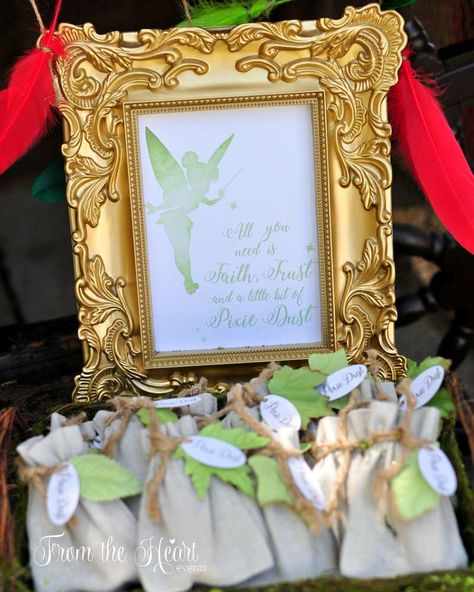 Tinker Bell Sweet 16, 1st Birthday Tinkerbell Theme, Tinkerbell Birthday, Tinker Bell Party Ideas, Tinkerbell Party Food Ideas, Neverland Party, Tinker Bell Decorations Birthday, Tinker Bell And Peter Pan Birthday Theme, Peter Pan Invitations Birthdays