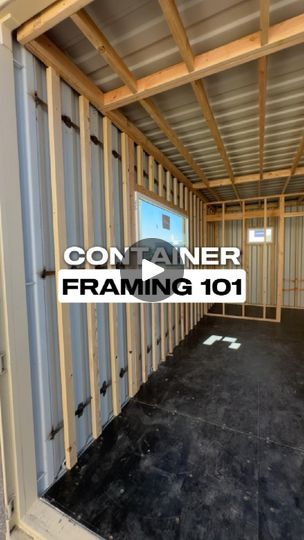 256K views · 2K reactions | Curious how we do framing? 🧱🌲    Here's an example of a unique way to frame a shipping container to maximize interior space. By placing the studs flat against the container walls you gain an extra 4 inches of interior width! When framing, it's important to remember to use closed cell spray foam insulation to ensure you don't have any moisture/mold issues as well.   DM CONTAINER for our shipping container catalog! 😄    #containers #shippingcontainer #home #office #woodworking #frames #containerhouse | Alternative Living Spaces | Beast Inside Beats · Rise Up Converting Shipping Containers, Shipping Container Cabin Ideas, Shipping Container Hunting Cabin, Shipping Container Patio, Shipping Container Office Ideas, Shipping Container Floor Plans, Container Homes Ideas Design, Diy Container Home, Shipping Container Homes Interior