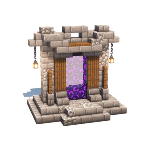 Portal In Minecraft, Minecraft Materials, Villa Minecraft, Minecraft Portal, Minecraft Castle Designs, Nether Portal, Rumah Minecraft Sederhana, Portal Design, Minecraft Structures