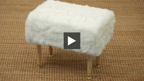 DIY Fur Stool | House & Home Easy Glam, Diy Pouf, Fur Stool, Canadian House, Faux Fur Stool, Toddler Table And Chairs, Small Accent Chairs, Hamptons House, Diy Furniture Projects