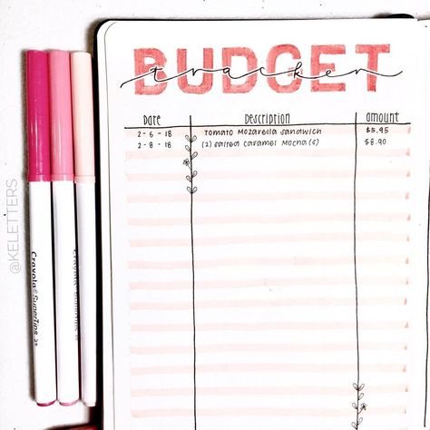 expense log bullet journal Diy Bullet Journal, Bullet Journal Budget, Finance Bullet Journal, Bullet Journal Page, Bullet Journal 2020, Bullet Journal Tracker, Habit Trackers, Bullet Journal Notebook, Family Budget