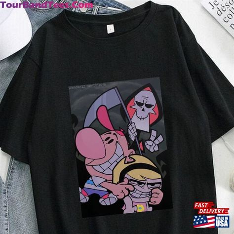 Billy And Mandy Shirt Cartoon Network Graphic Design Tee Hoodie Unisex Check more at https://tourbandtees.com/product/billy-and-mandy-shirt-cartoon-network-graphic-design-tee-hoodie-unisex/ Network Graphic Design, Billy And Mandy, Graphic Design Tee, Graphic Tee Design, Anime Shirt, Cartoon Network, Twill Tape, Top Trends, Mother’s Day