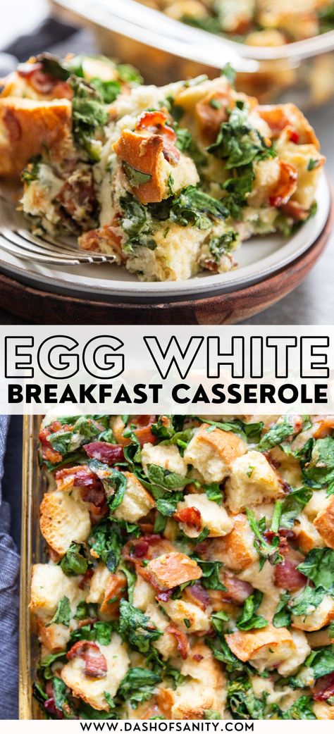 Simple Egg White Breakfast Casserole Egg White Breakfast Casserole, Egg White Casserole, Egg White Breakfast, Breakfast Quick, Savory Breakfast Recipes, Breakfast Egg Casserole, Friends Recipes, Savory Meals, Breakfast Goodies