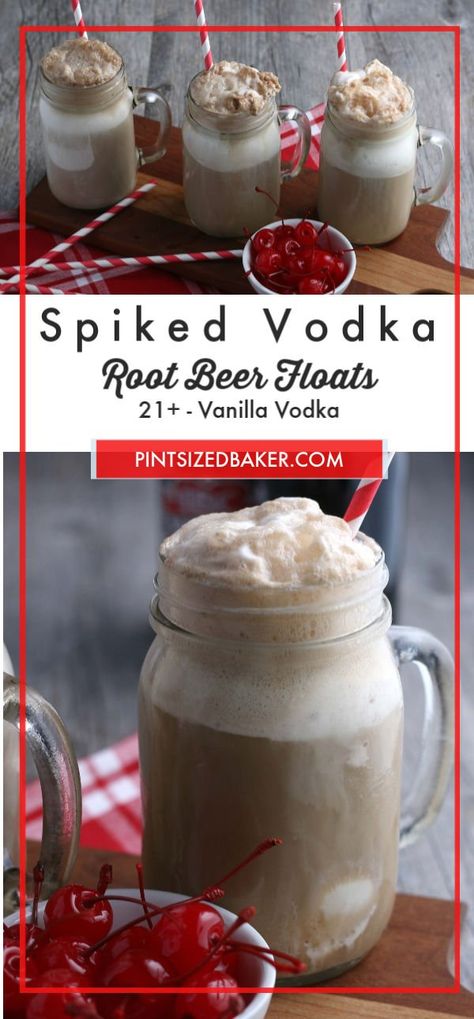 Alcoholic Root Beer Float, Root Beer Popsicles, Root Beer Floats Party, Root Beer Float Popsicles, Root Beer Float Bar, Root Beer Float Recipe, Root Beer Float Pie, Root Beer Float Cake, Shot Of Vodka